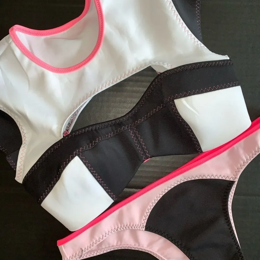VS XS/S TANK BIKINI NEORENE PINK BLACK WHITE